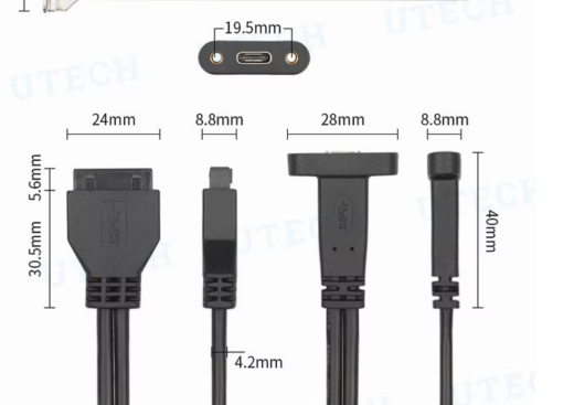 USB-C Type C AliExpress 母头 IO 前面板 PC 连接器接头缩略图